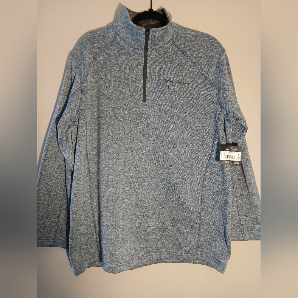 Eddie Bauer Blue Heather Quarter-Zip Pullover